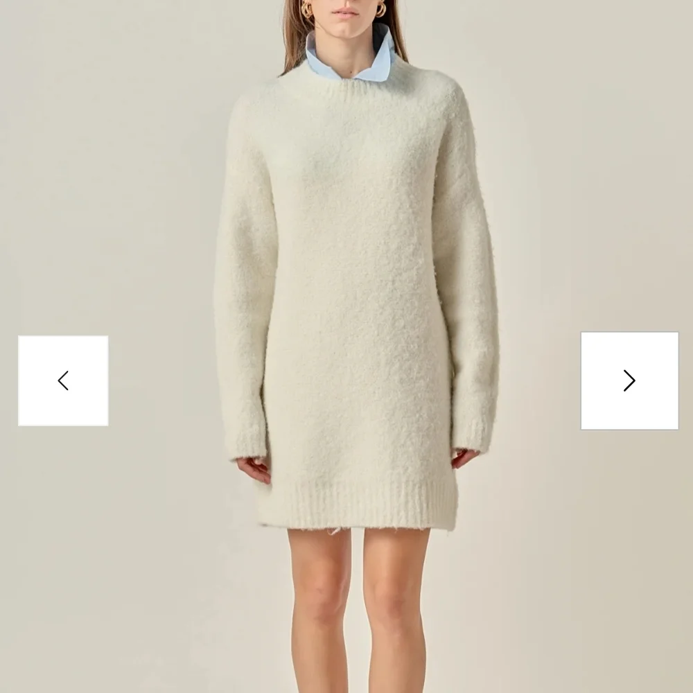 English Factory Cozy Cream Sweater Dress